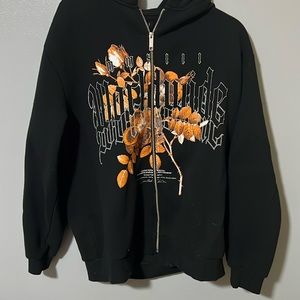Medium black and orange BoohooMAN jacket